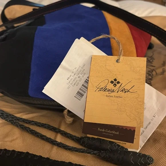 Gorgeous Patricia Nash Suede Colorblock Collection Caffarelli Brand New - Picture 12 of 12